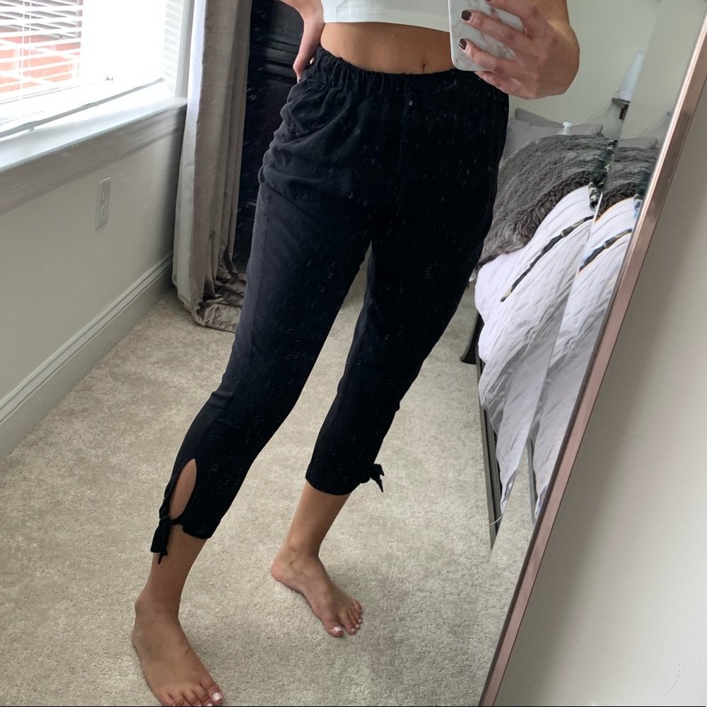 Black Cropped Joggers